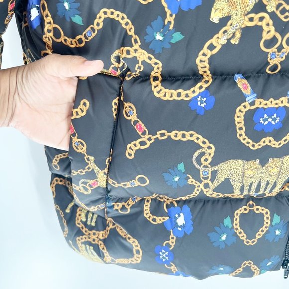 NEW Adidas OS Her Studio Down Puffer JACKET Coat Chains Leopard Floral Size L - Picture 7 of 13
